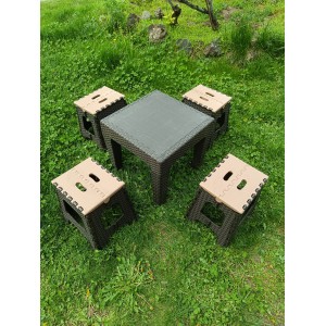 Kamp Seti, Piknik Seti, Masa Tabure Seti, Portatif Set, Plastik Katlanabilir Set, 4 + 1 Set