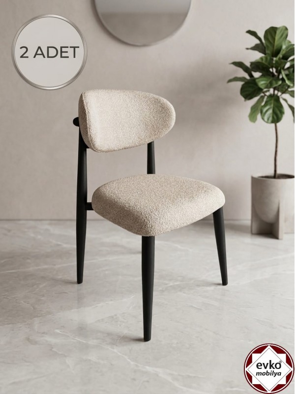 İnci Sandalye, Mutfak Salon Sandalyesi, 2 Adet Sandalye, Metal Sandalye, Yemek Sandalyesi, Otel Cafe Restoran Sandalyesi